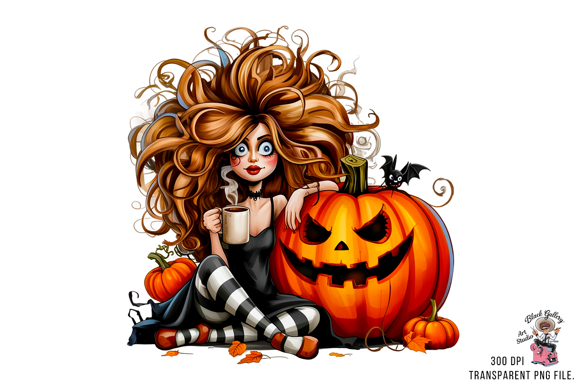 Spooky Halloween Girls PNG Bundle, a Graphic by Rina Akther (Photo 2 of 11)