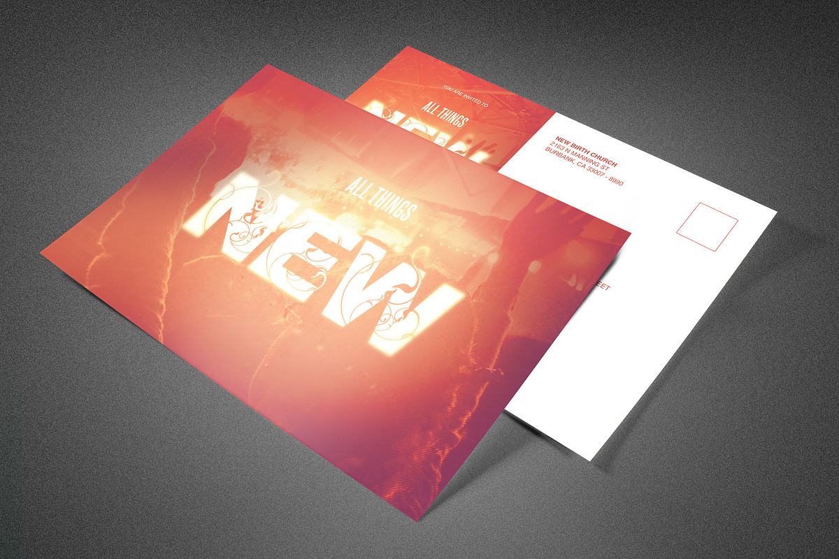 All Things New Church Postcard, a Card Template by loswl (Photo 1 of 2)