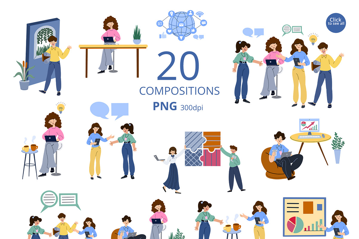 Co-Working Connections – Hand-drawn, a Work Illustration by CreativeValuation (Photo 3 of 10)