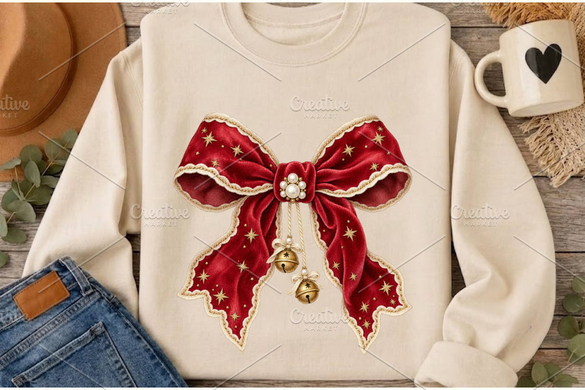 Cute Christmas Bow Clipart Bundle, a Decorative Illustration by Ink Gallery (Photo 8 of 11)