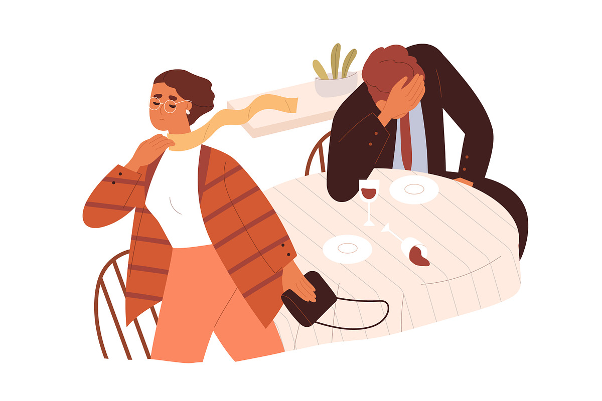 Couples on good and bad dates set, a Person Illustration by Good Studio (Photo 8 of 9)