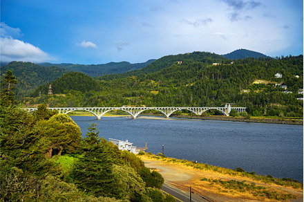 The Rogue River Bridge in Gold Beach, an Architecture Photo by Nick Fox
