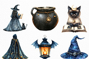 Halloween Mystical Witch Clipart, an Illustration by Craft Nest (Thumbnail 4 of 6)