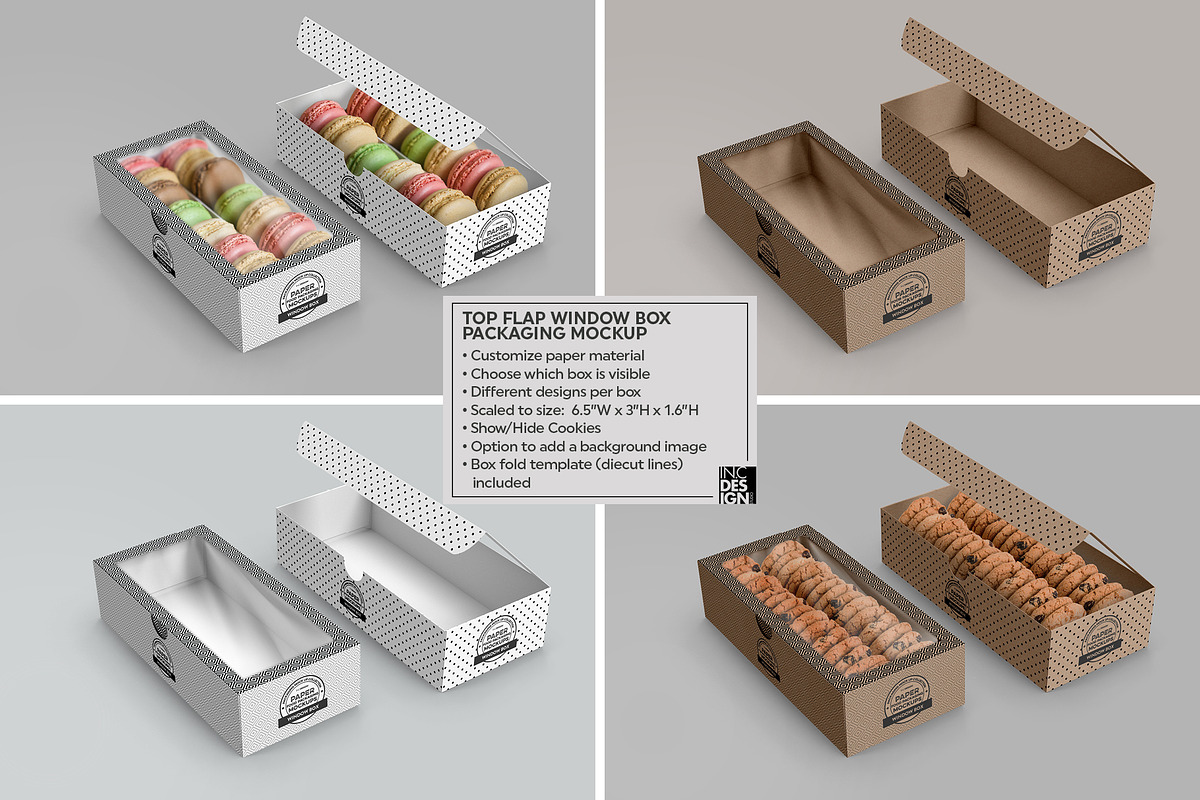 Top Flap Window Box Packaging Mockup, a Cups & Container Mockup by INCDesign (Photo 2 of 7)