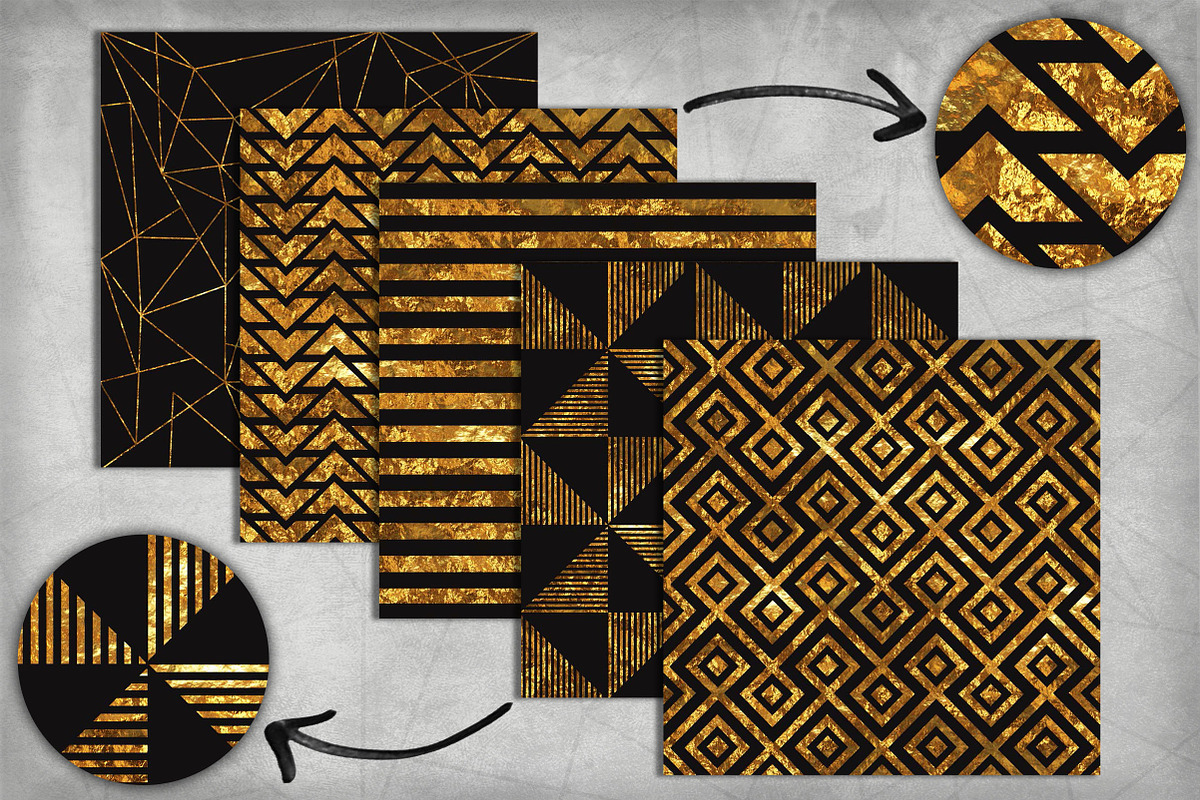 Geometric Blk and Gold Pack preview 3
