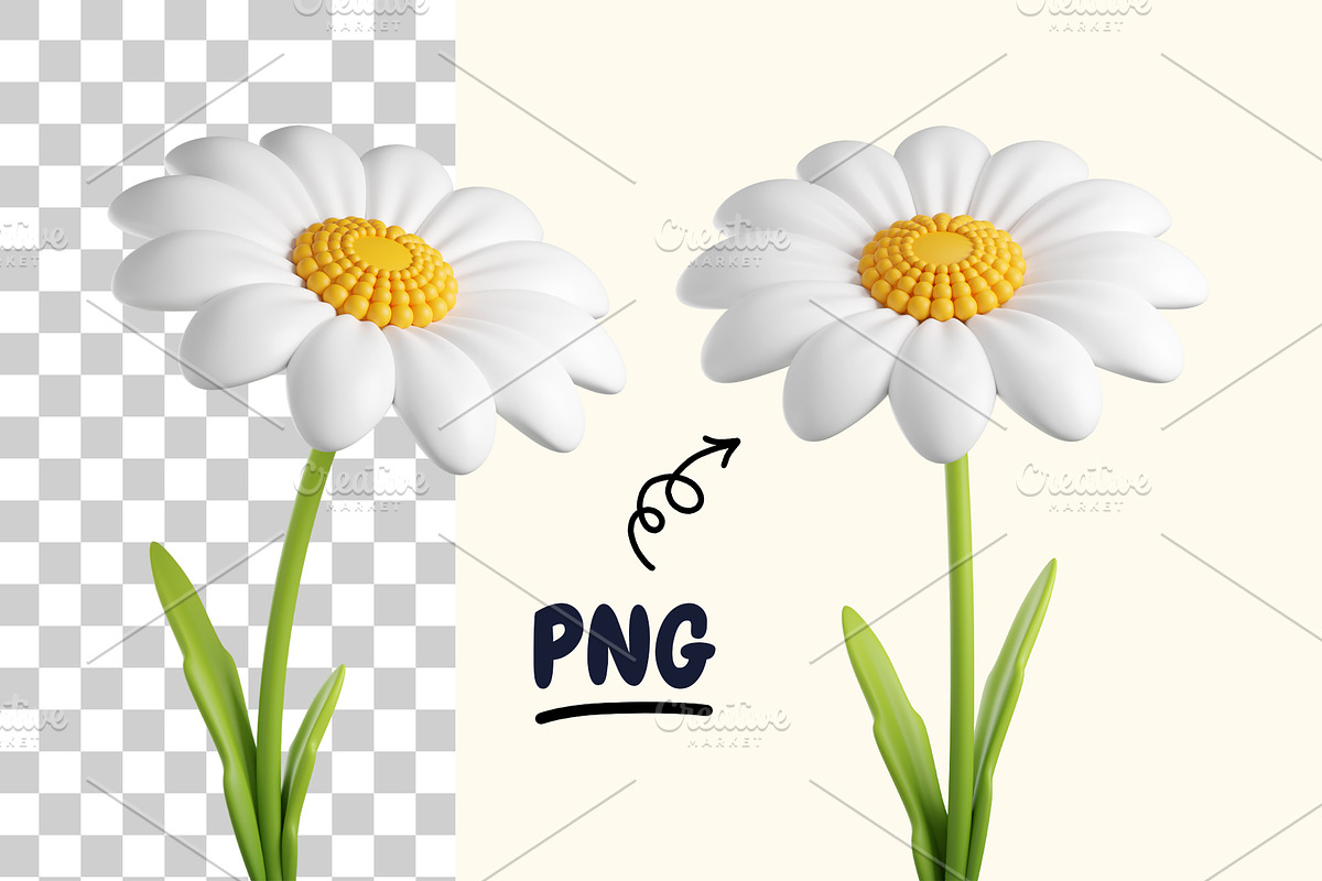 Garden 3d Daisy Illustrations!, a Plants & Tree 3D Model by Hannet (Photo 3 of 4)