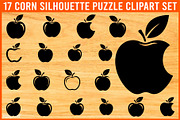 Apple Silhouette Puzzle Clipart Set, an Illustration by jahid234 (Thumbnail 1 of 4)
