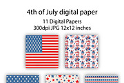 4th of July watercolor clipart, a Decorative Illustration by Natalya_Mona_Art (Thumbnail 4 of 9)