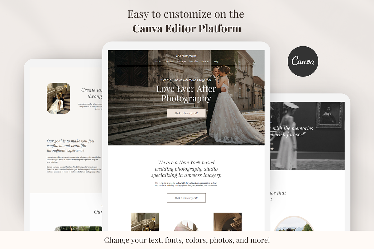 Wedding Photography Canva Portfolio, a Landing Page Template by GlamWebDesigns (Photo 2 of 8)