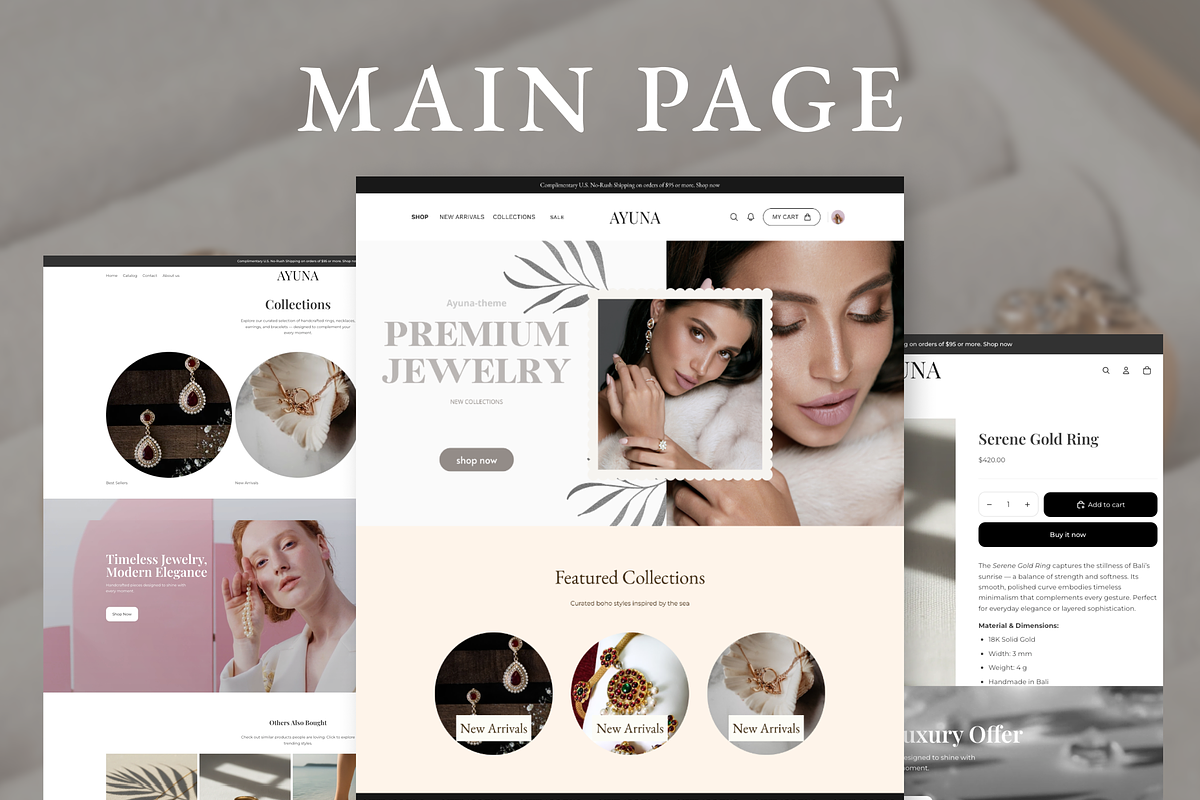 Ayuna - Luxury Jewelry Shopify Theme, a Shopify Template by AtelierDuVow (Photo 3 of 10)