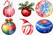 Watercolor Christmas Sport Balls, an Illustration by Canvas Craft (Thumbnail 2 of 7)