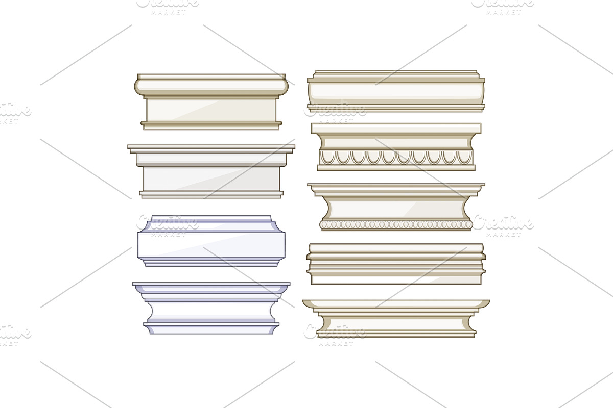 Architectural molding profiles, an Object Illustration by pikepicture