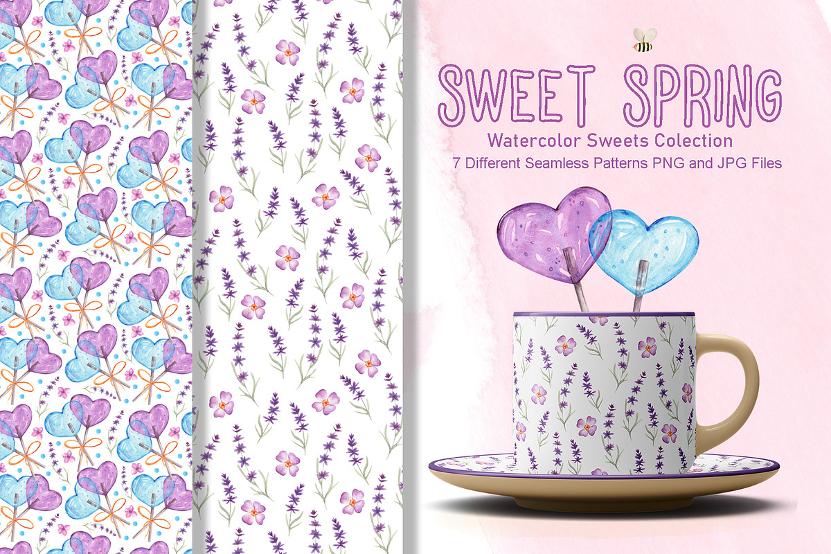 Sweet Spring Watercolor Collection, an Illustration by TanataDesign (Photo 5 of 9)