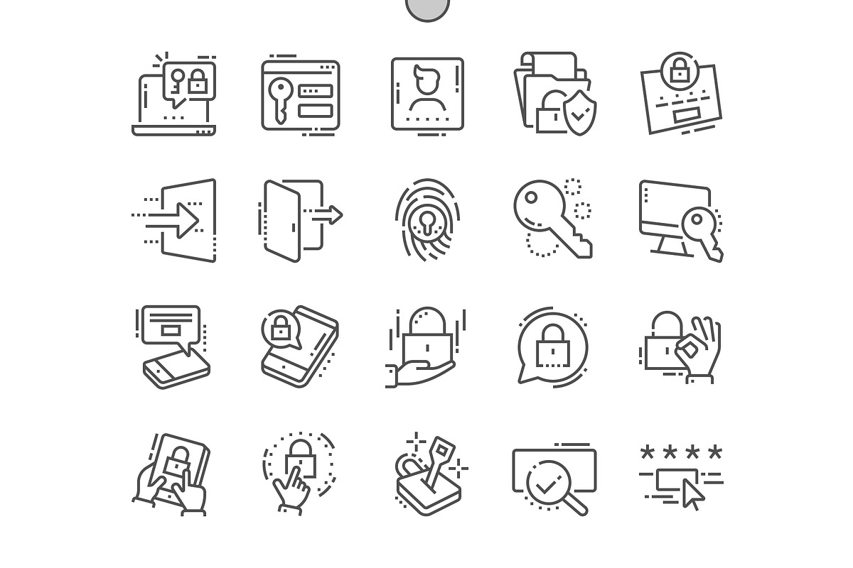 Login Line Icons, an Outline Icon by Palau