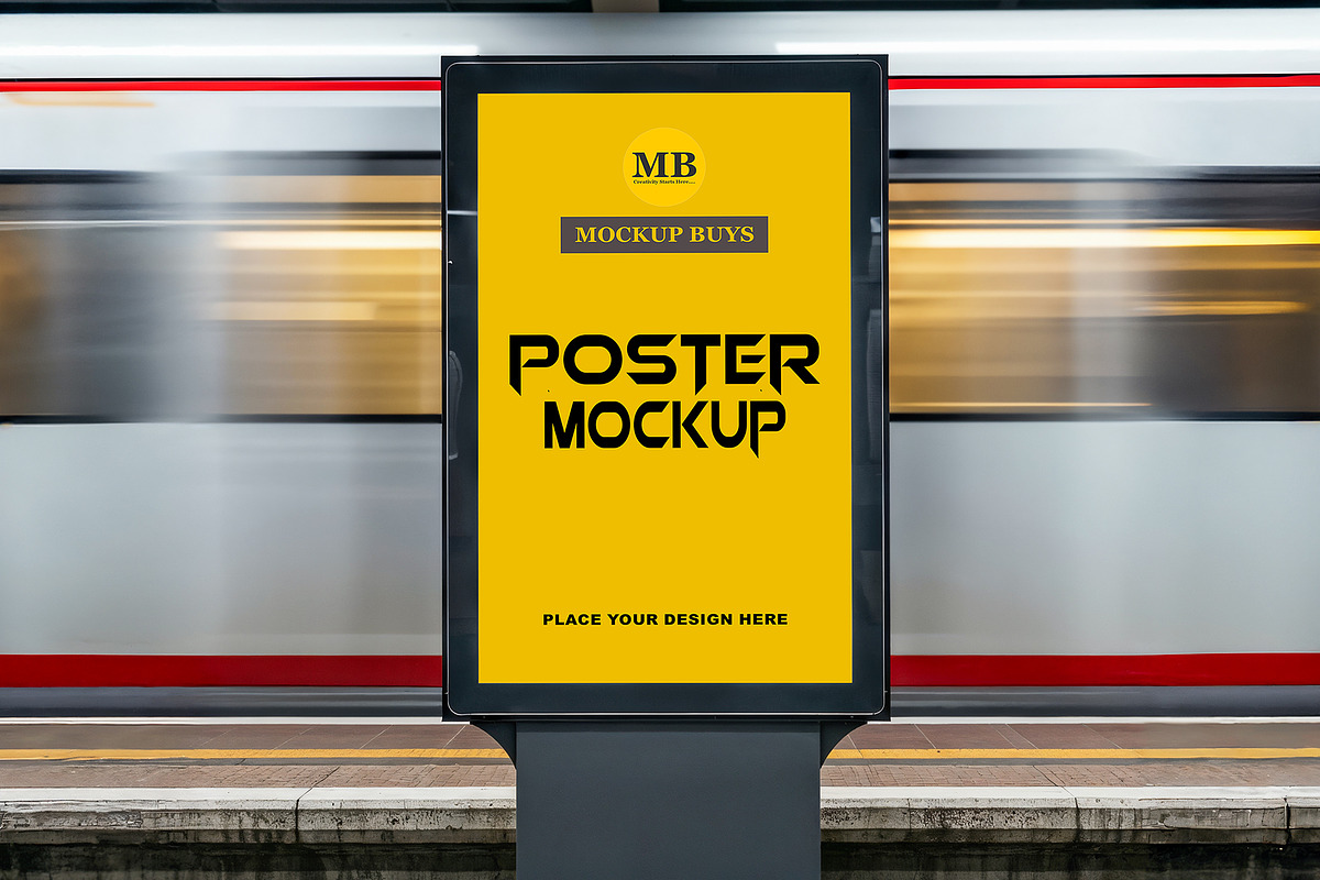Subway Poster Mockup, an Advertising Mockup by mockupbuys (Photo 2 of 4)
