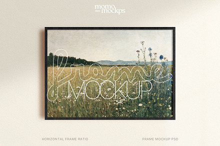 Horizontal Black Wood Frame Mockup