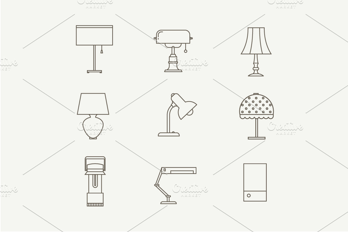 Vector lamp icons preview 2