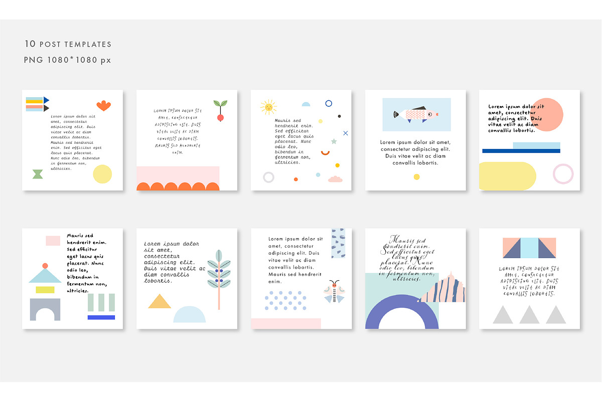 Playfulshapes. Social media template, a Social Media Template by Lera Efremova (Photo 3 of 3)