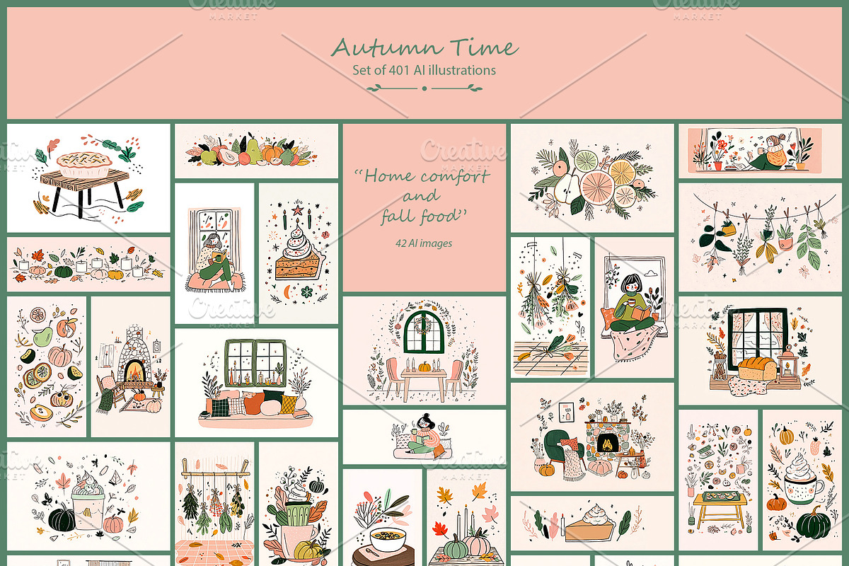 Autumn Time 3- 401 AI illustrations, a Seasonal Illustration by Pundateam (Photo 11 of 12)