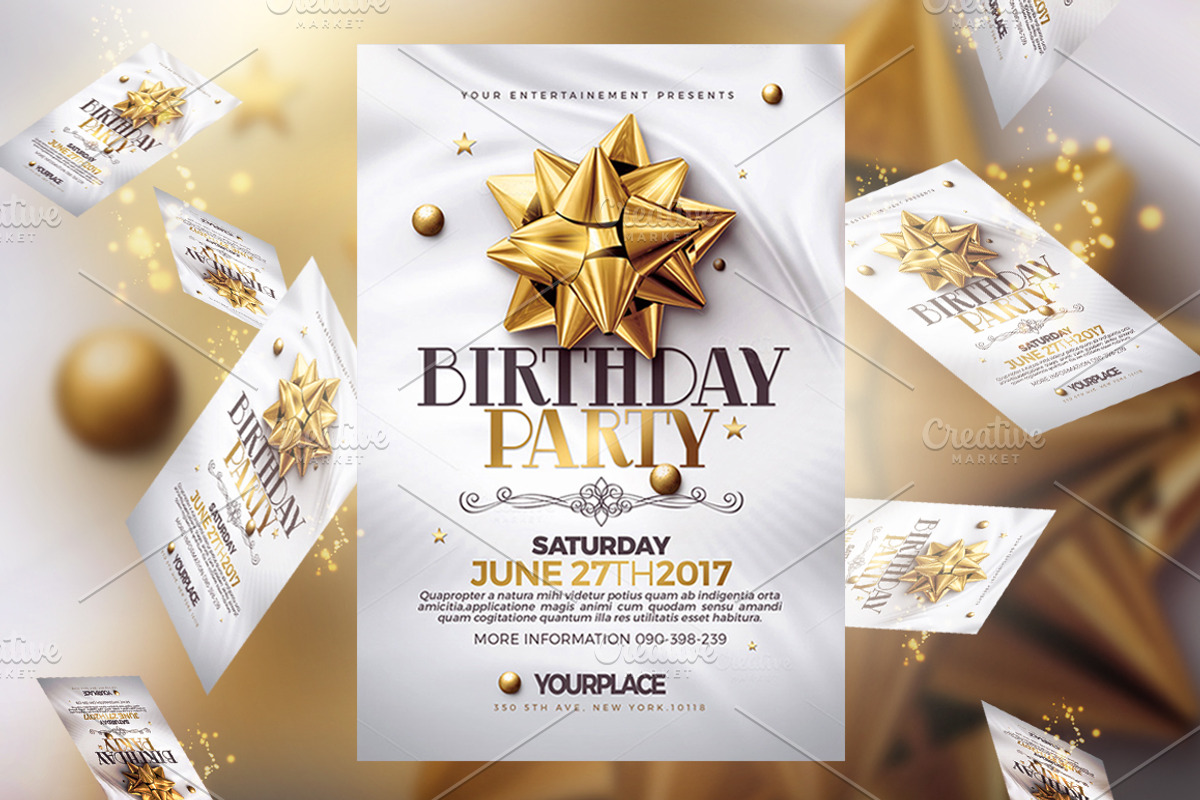 Birthday Invitation | 3 Psd Template, a Flyer Template by Rome B Creation (Photo 1 of 4)