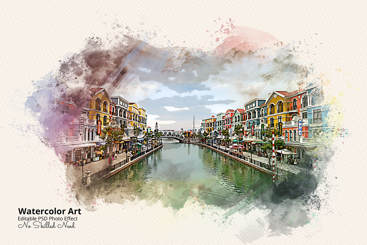 Realistic Watercolor Painting Effect, an Action Add-On by Photoshop Action