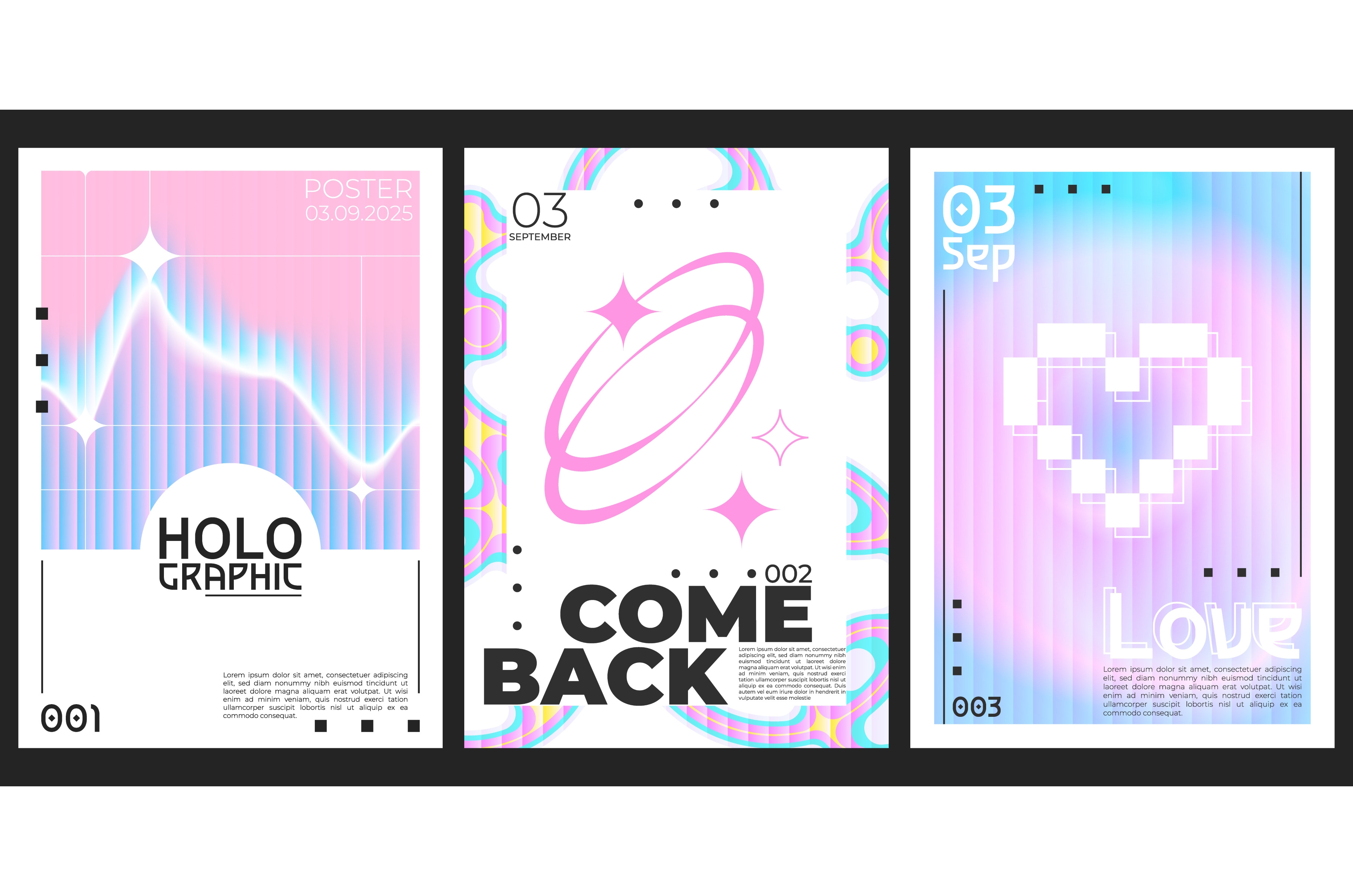 Retro y2k poster set with gradient, a Texture Illustration by art PVP ...