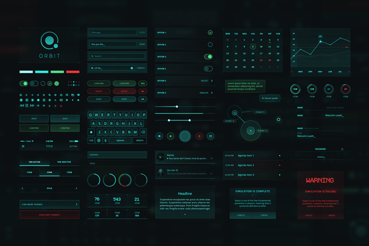 Orbit SciFi UI Kit, an UI Kit Template by Nice To Must Have (Photo 3 of 4)