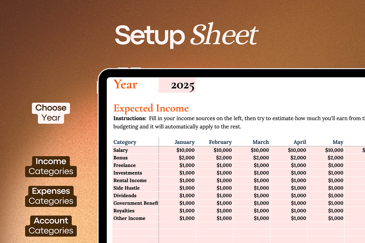 Ultimate Budget Planner for Google S, a Templates & Theme by vitalinagerman (Photo 6 of 11)