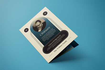 Elegant Mystical Funeral Program, a Card Template by graphicook