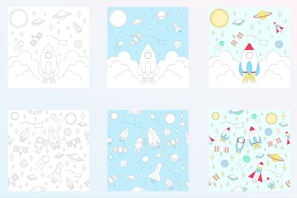 Baby space patterns, a Pattern Graphic by My Sweet Dreams (Photo 2 of 5)
