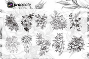 Flowers Stamps Brushes Procreate, a Brush Add-On by Procreate Market (Thumbnail 4 of 4)