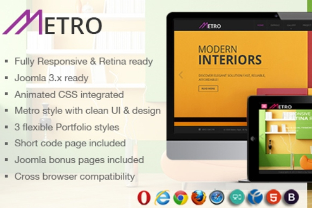 Metro - Multipurpose Joomla Template, a Websites & App Template by JoomlaUX (Photo 1 of 5)