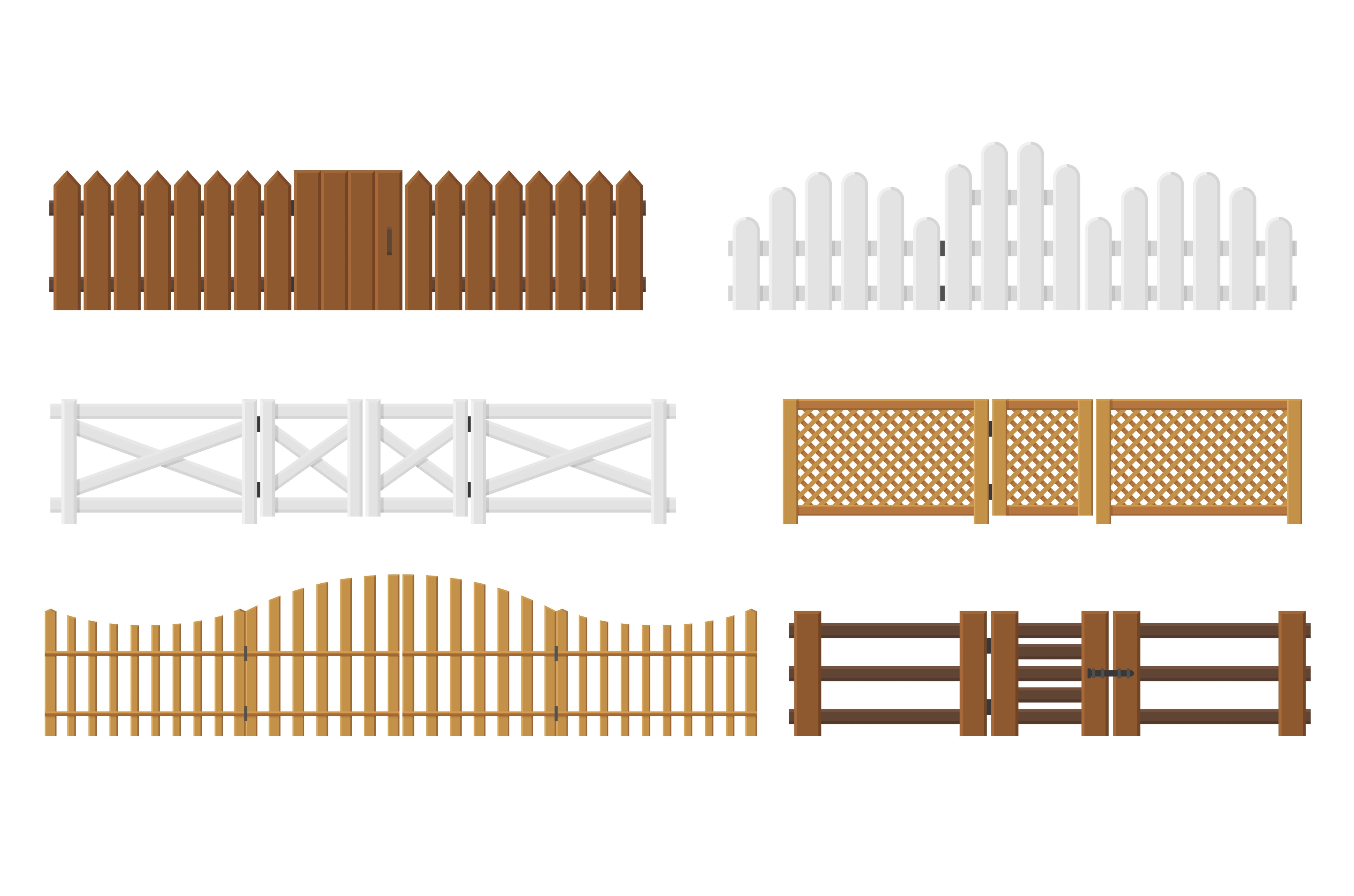 Fences With Gates Wooden Enclosing by Yummybuum  Creative Market