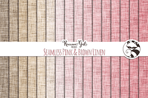 Seamless Pink & Brown Linen, a Texture Graphic by RaccoonGirl Design