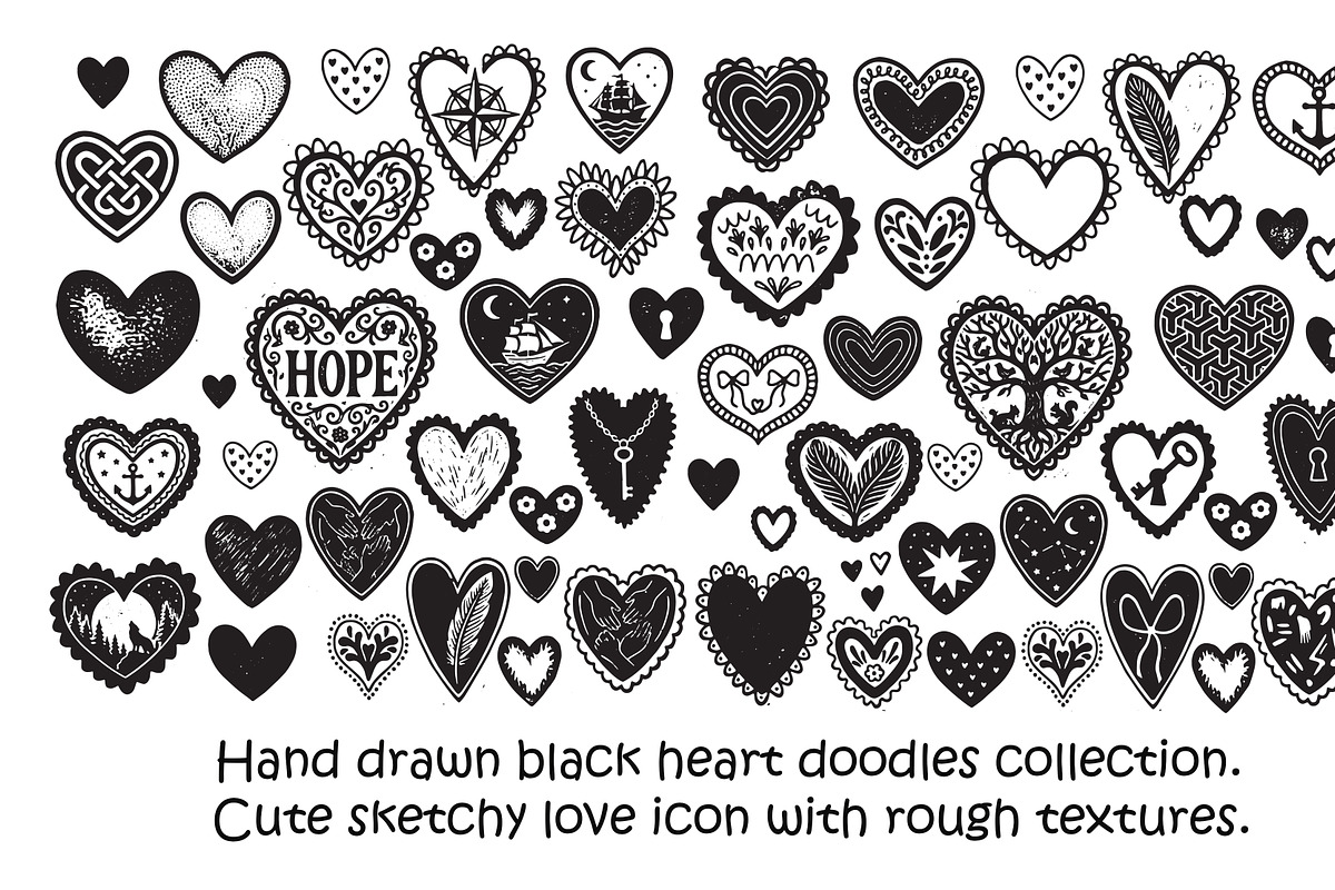 Hand drawn svg heart doodles, an Object Graphic by SketchArtStudio (Photo 2 of 3)