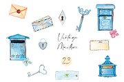 Antique Mail Clipart Watercolor, an Object Graphic by WatercolorAnn (Thumbnail 1 of 3)