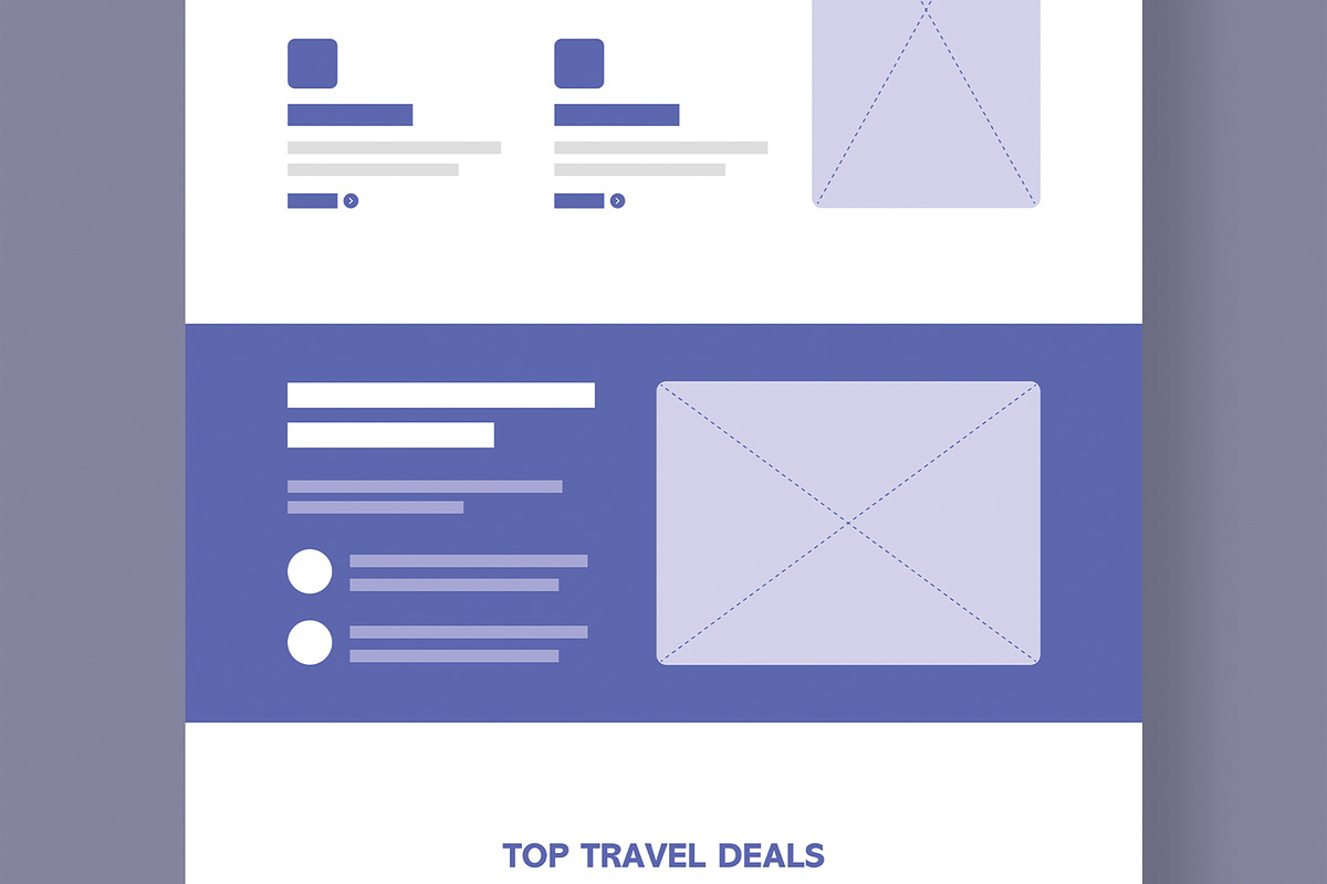 Modern Travel Website Wireframe, a Wireframe Template by MightyDesign (Photo 4 of 9)