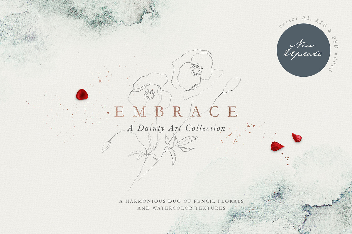 Embrace - Pencil Florals & Textures, a Texture Illustration by Greta Ivy (Photo 1 of 10)
