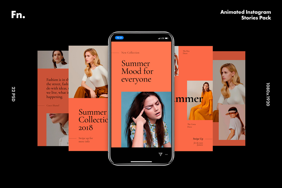 FN Animated Instagram Stories Pack, a Social Media Template by Simple and Nice (Photo 1 of 11)