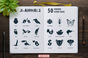 Glyph Icons Animals & Birds Set