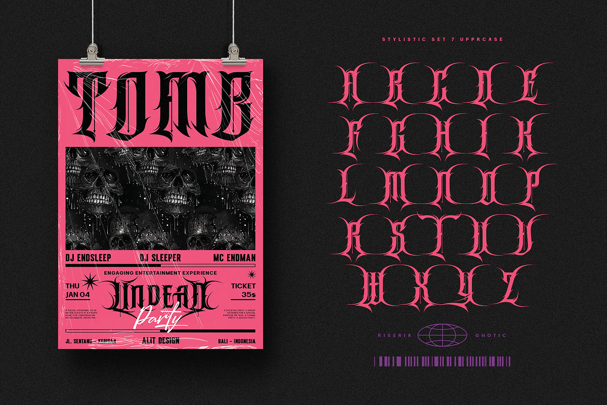 Riseria Typeface, a Blackletter Font by alit design (Photo 11 of 20)