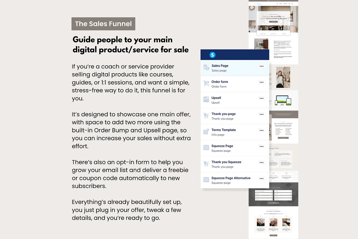Systeme.io Neutral Systeme Bundle, a Landing Page Template by Hayley's Digital Hub (Photo 4 of 10)