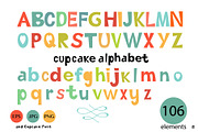 Cupcake Alphabet and font, a Sans Serif Font by Olillia (Thumbnail 1 of 5)