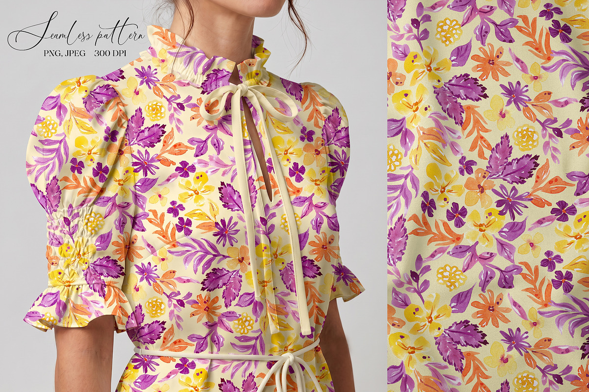 Fantasy Floral Garden Pattern, a Pattern Graphic by SirenaArt (Photo 9 of 12)