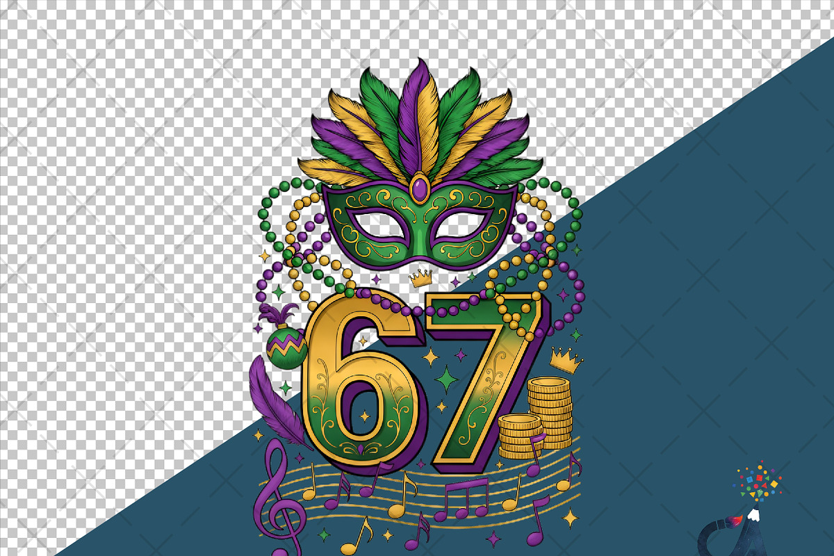Valentine Mardi Gras PNG, an Illustration by Creative Art (Photo 6 of 6)