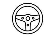 Steering Wheel Line Icon, an Icon by Pexelpy (Thumbnail 1 of 2)
