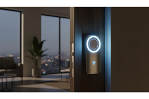 Smart door lock device with glowing, a Technology Photo by Igor Tichonow