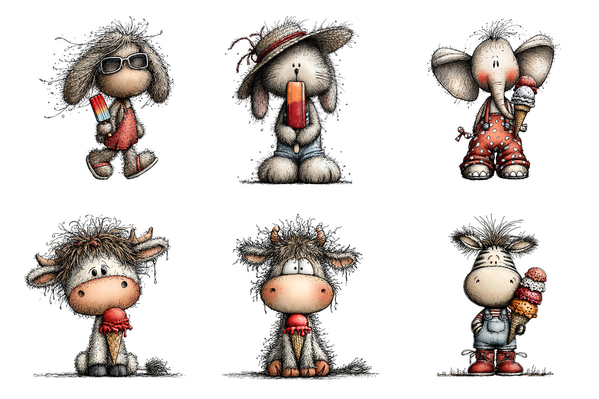 Whimsical Farm Animals Clipart, an Illustration by SinaCreation (Photo 2 of 7)