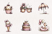 Sweet Whimsical Pink Summer Bundle, a Seasonal Illustration by CreationArt (Thumbnail 4 of 7)