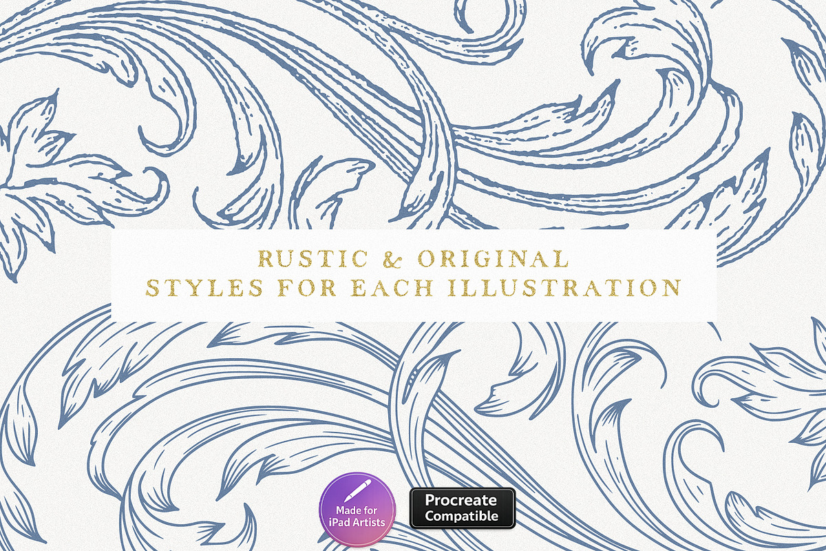 Procreate Vintage Baroque Borders, a Brush Add-On by AW Studios (Photo 2 of 9)